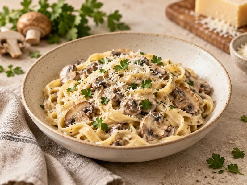 Le plat final garni de persil frais