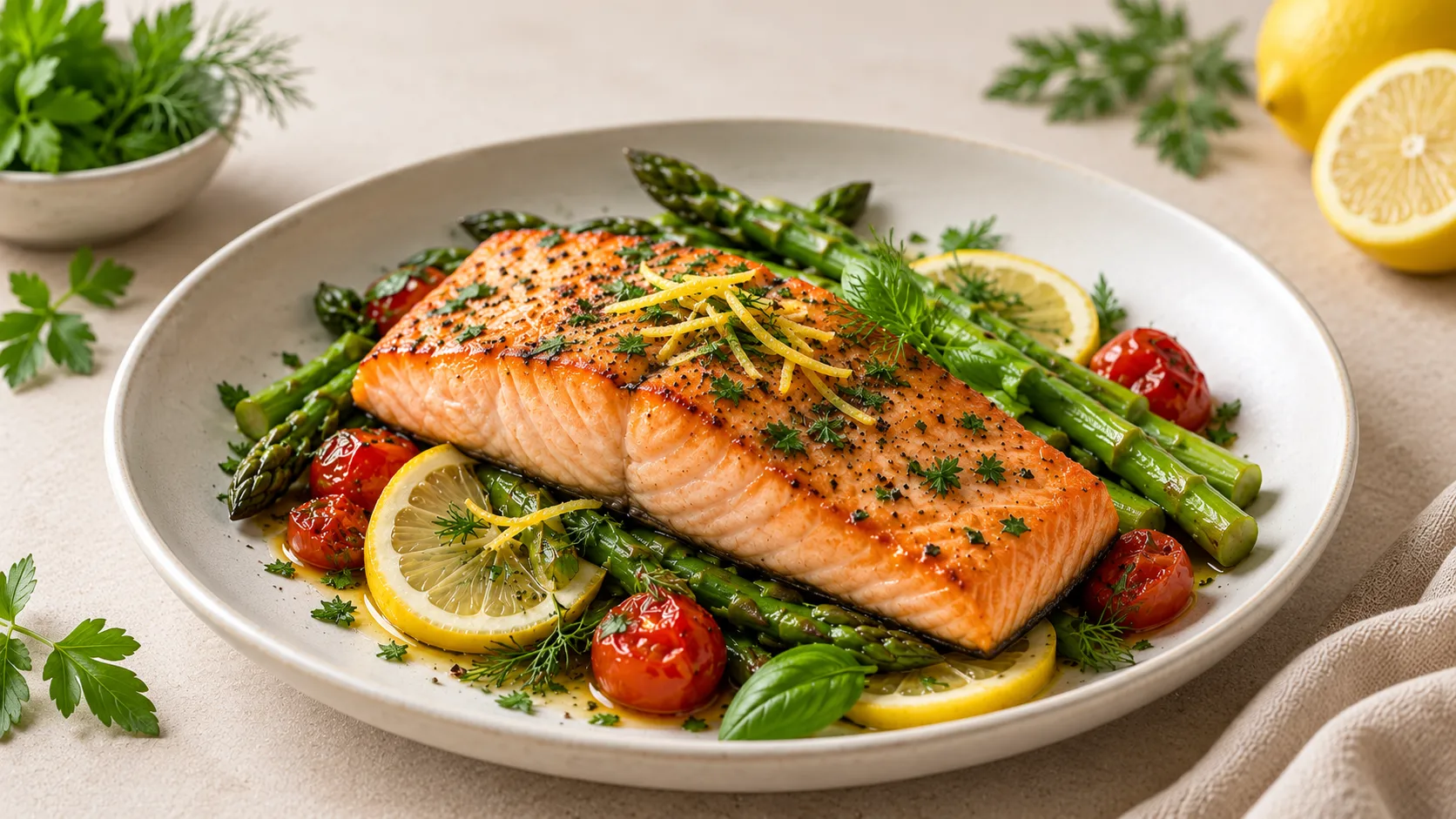 Saumon au citron et fines herbes