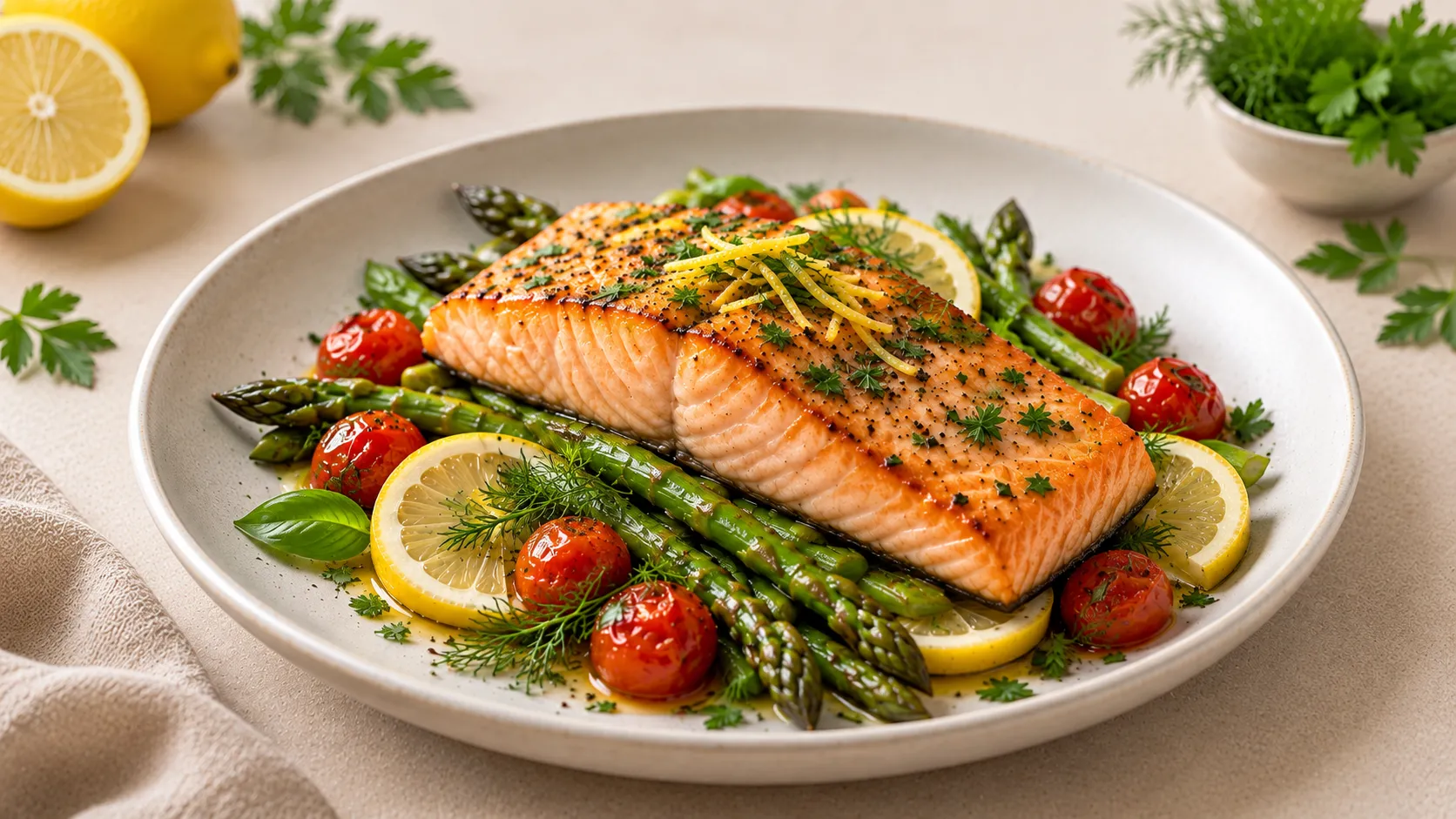 Saumon au citron et fines herbes