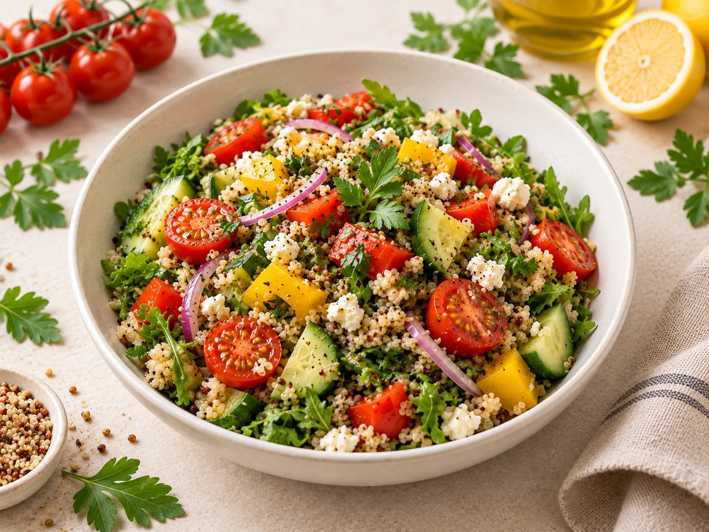 Une salade fraîche, prête en quelques minutes